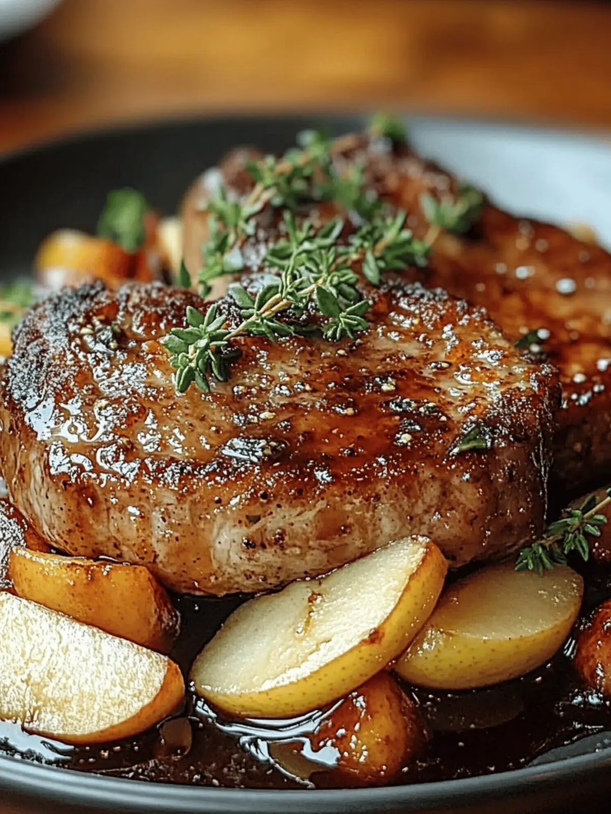 Maple Drizzle Apple Bliss Pork Chops