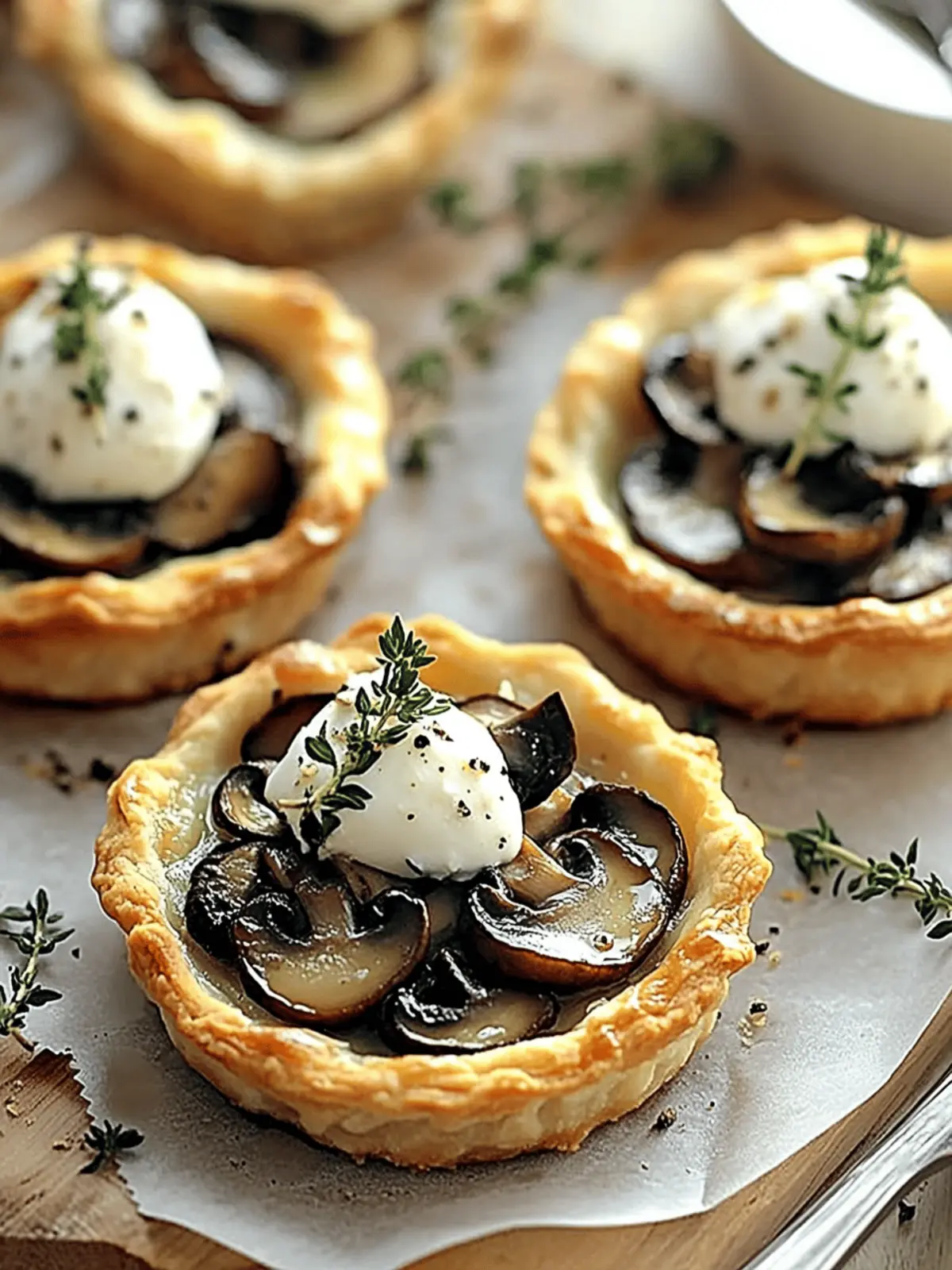 Mushroom Goat Cheese Tarts