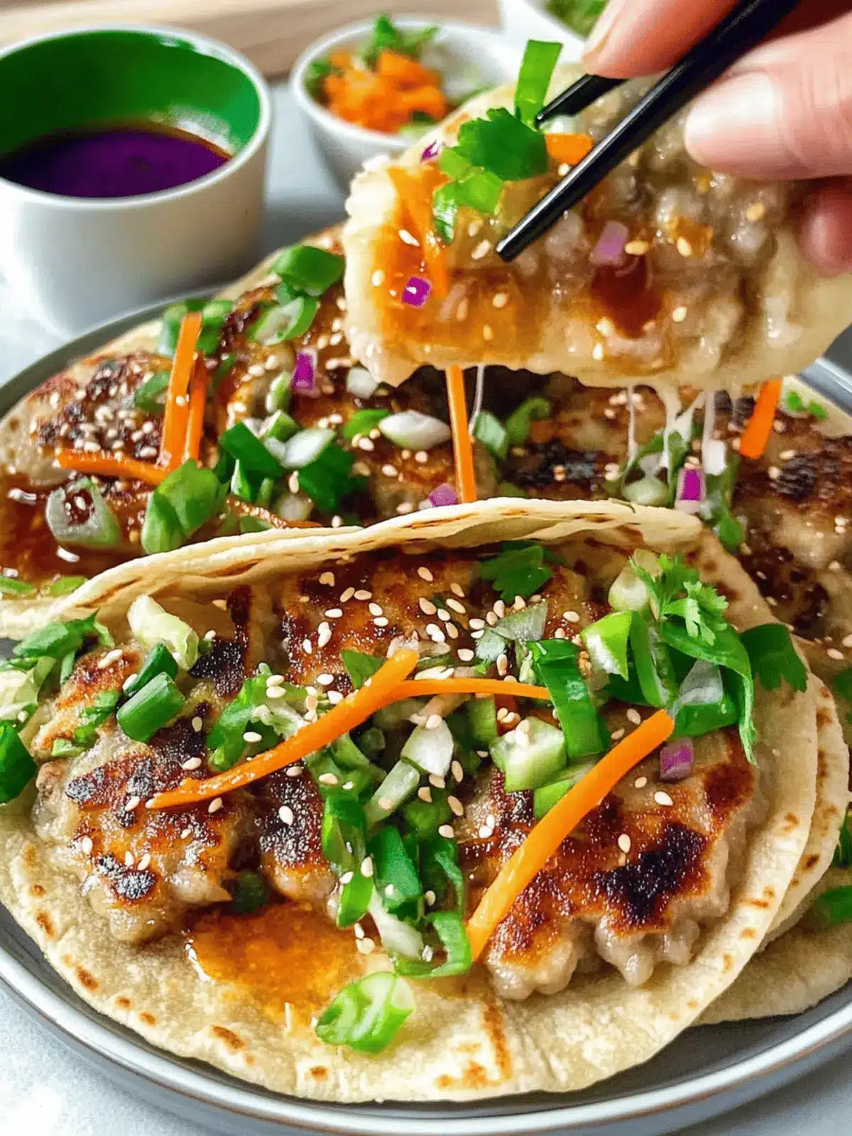 Smash Dumpling Tacos