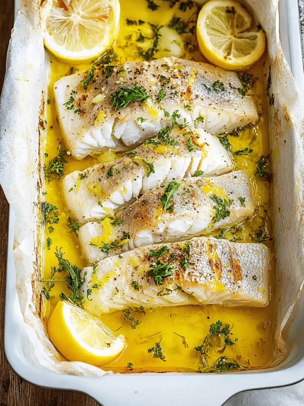 Lemon and Garlic Butter Baked Fish