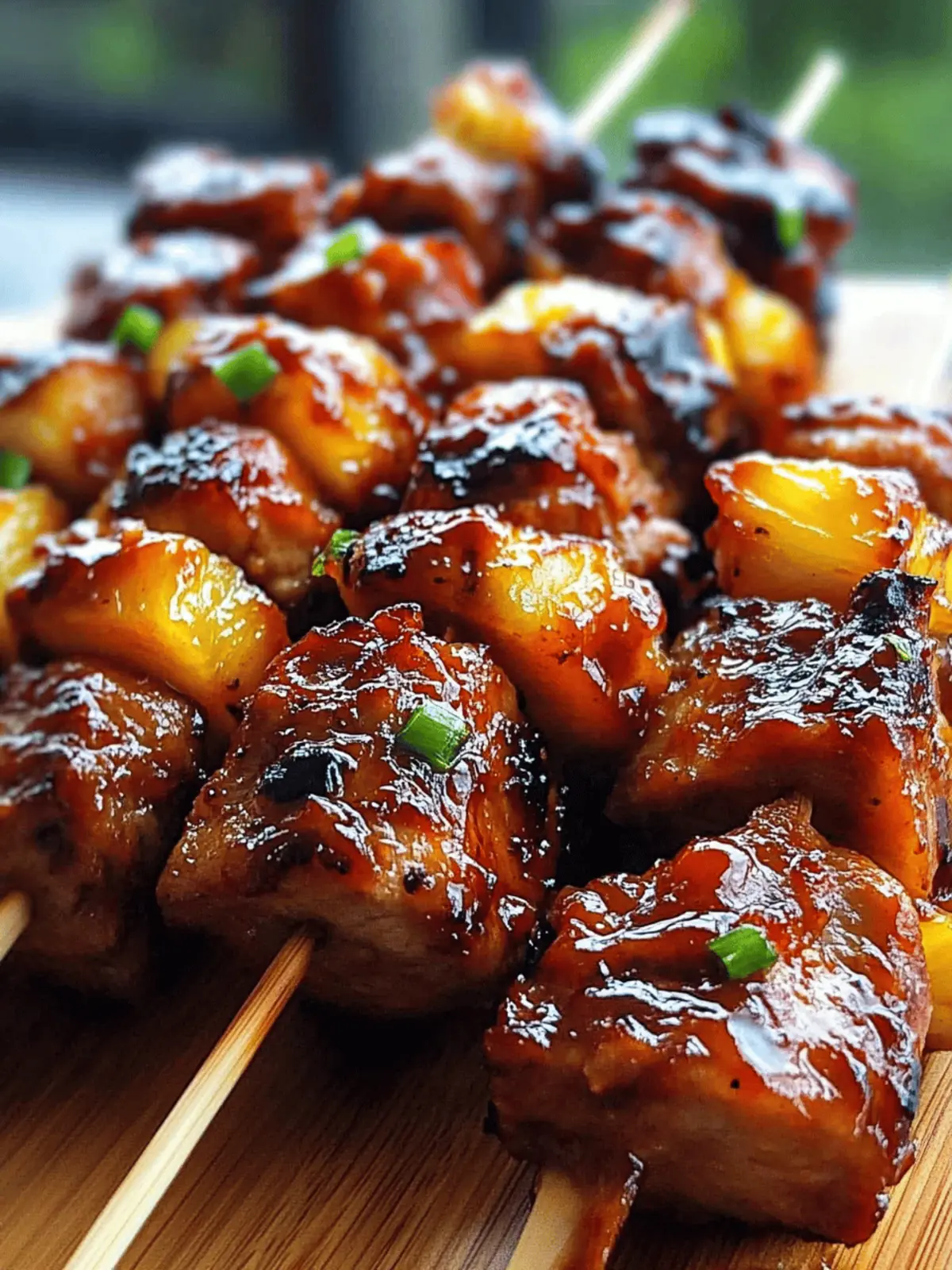 Pineapple BBQ Pork Skewers