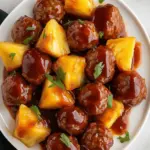 Slow Cooker Pineapple BBQ Meatballs