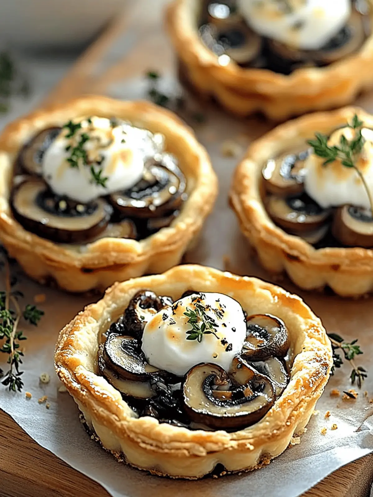 Mushroom Goat Cheese Tarts
