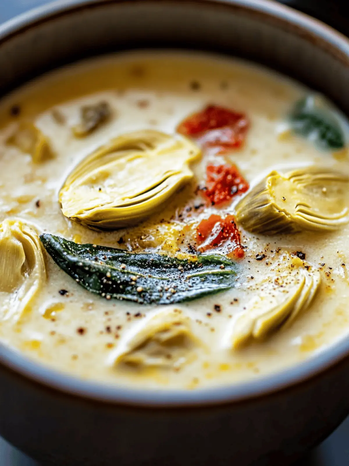 Lemony Tuscan Artichoke Soup
