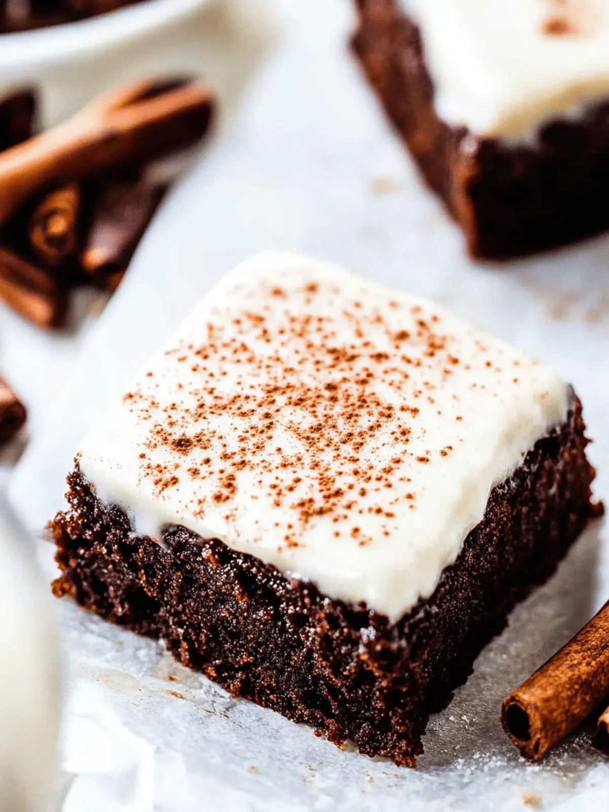 Gingerbread Brownies with Eggnog Frosting