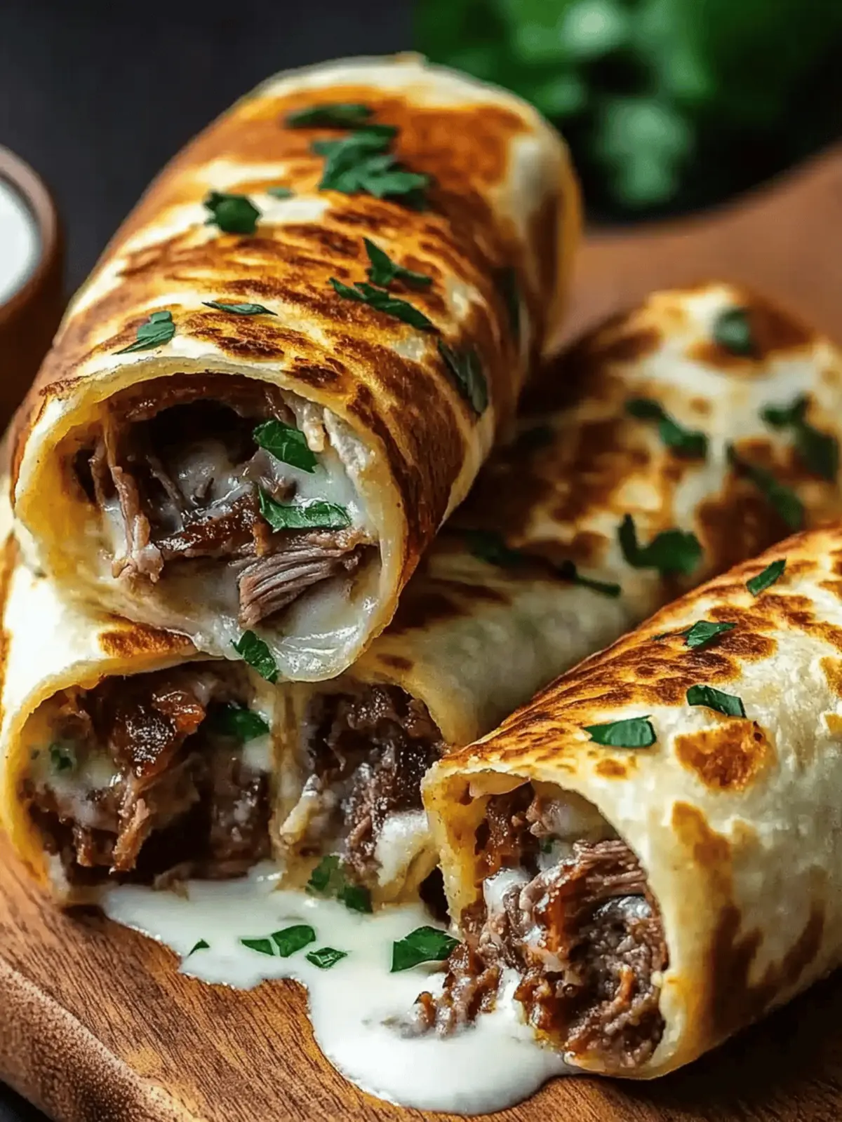 French Dip Tortilla Roll Ups