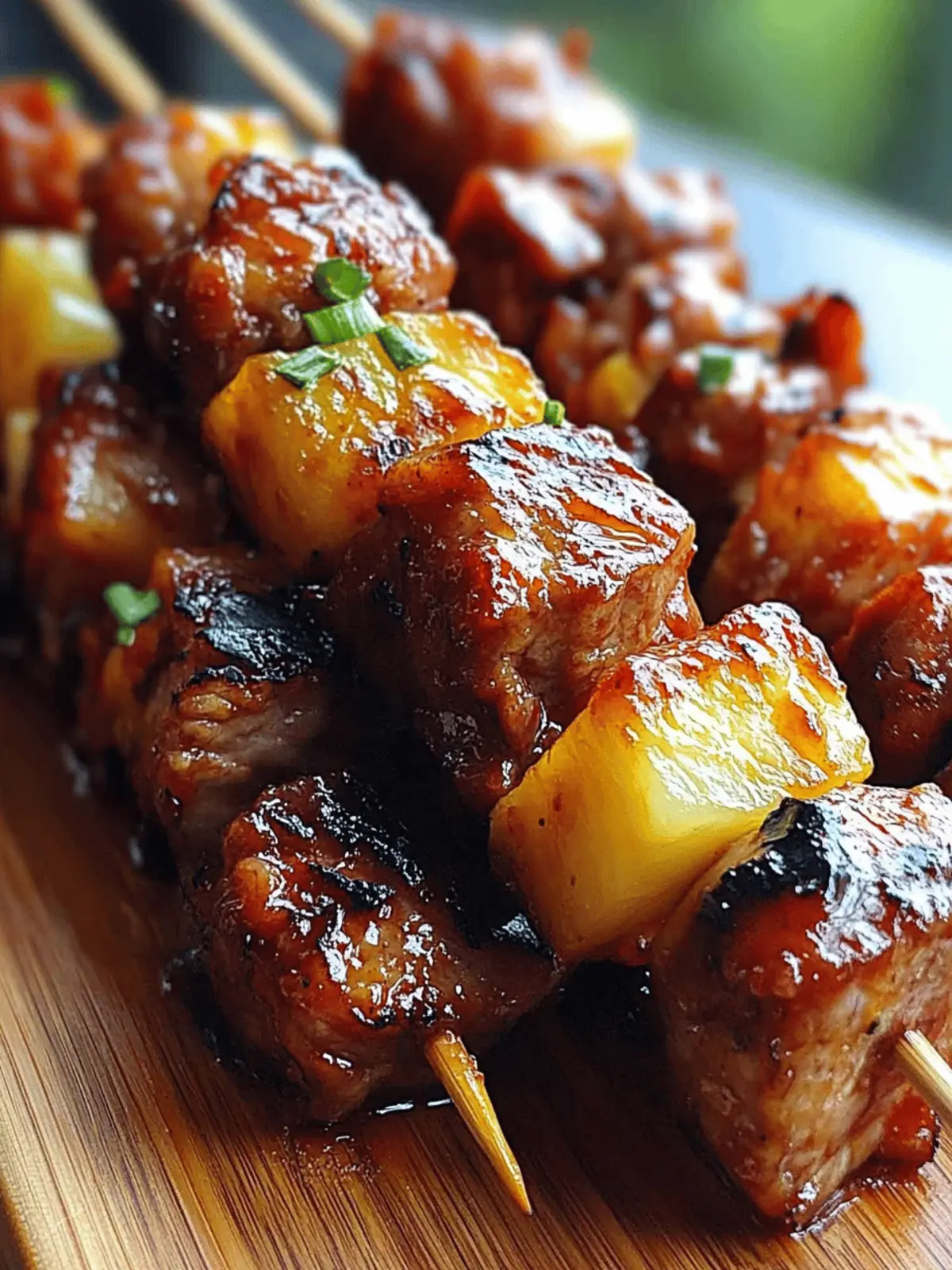 Pineapple BBQ Pork Skewers