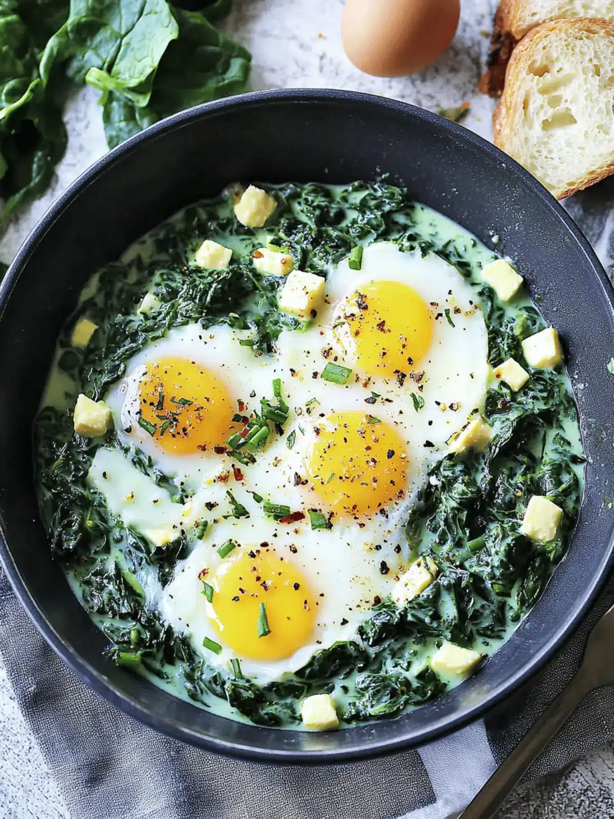 Delicious Creamy Spinach and Eggs for a Quick Breakfast Boost Creamy Spinach and Eggs