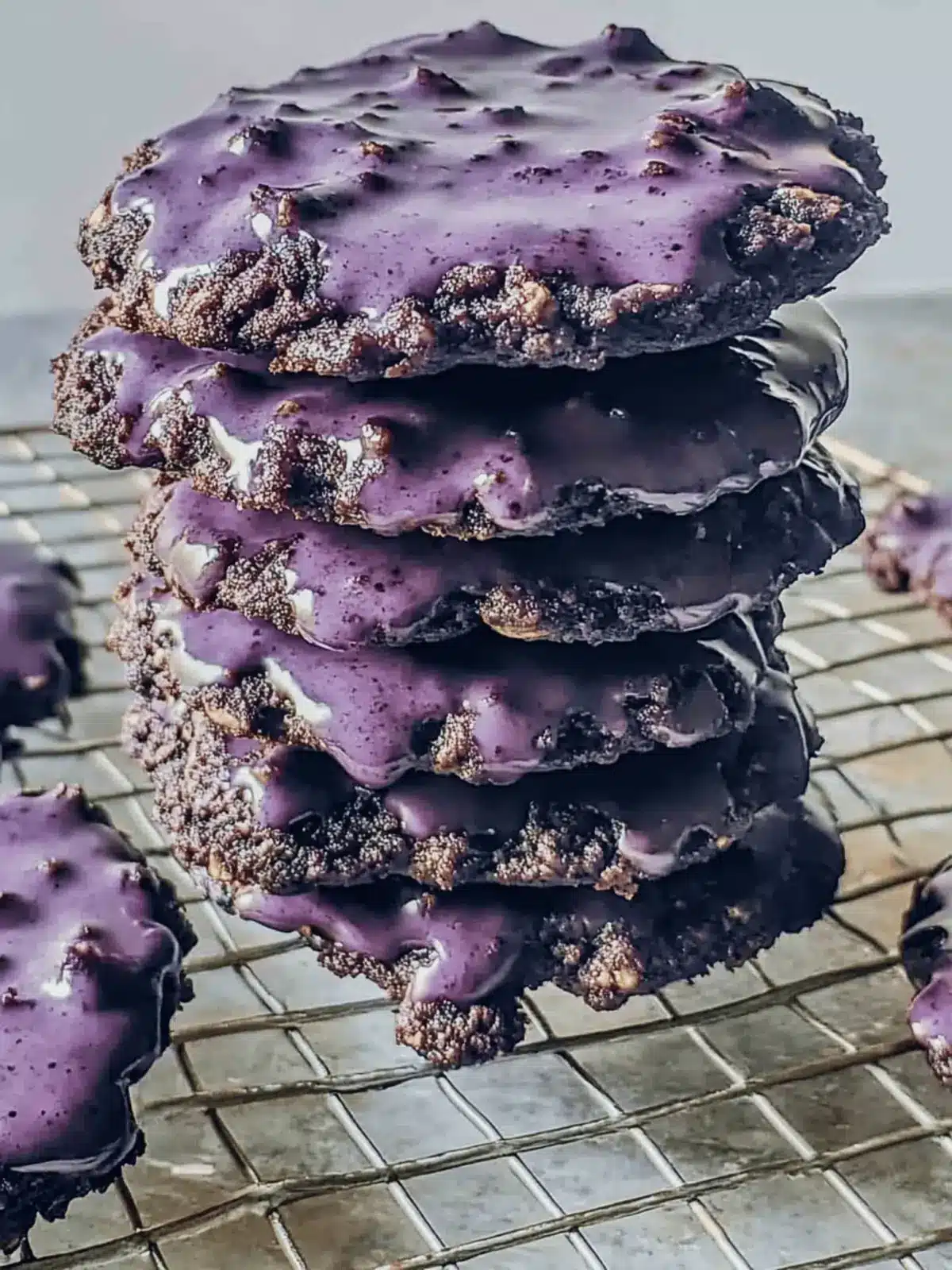 Ube Iced Oatmeal Cookies