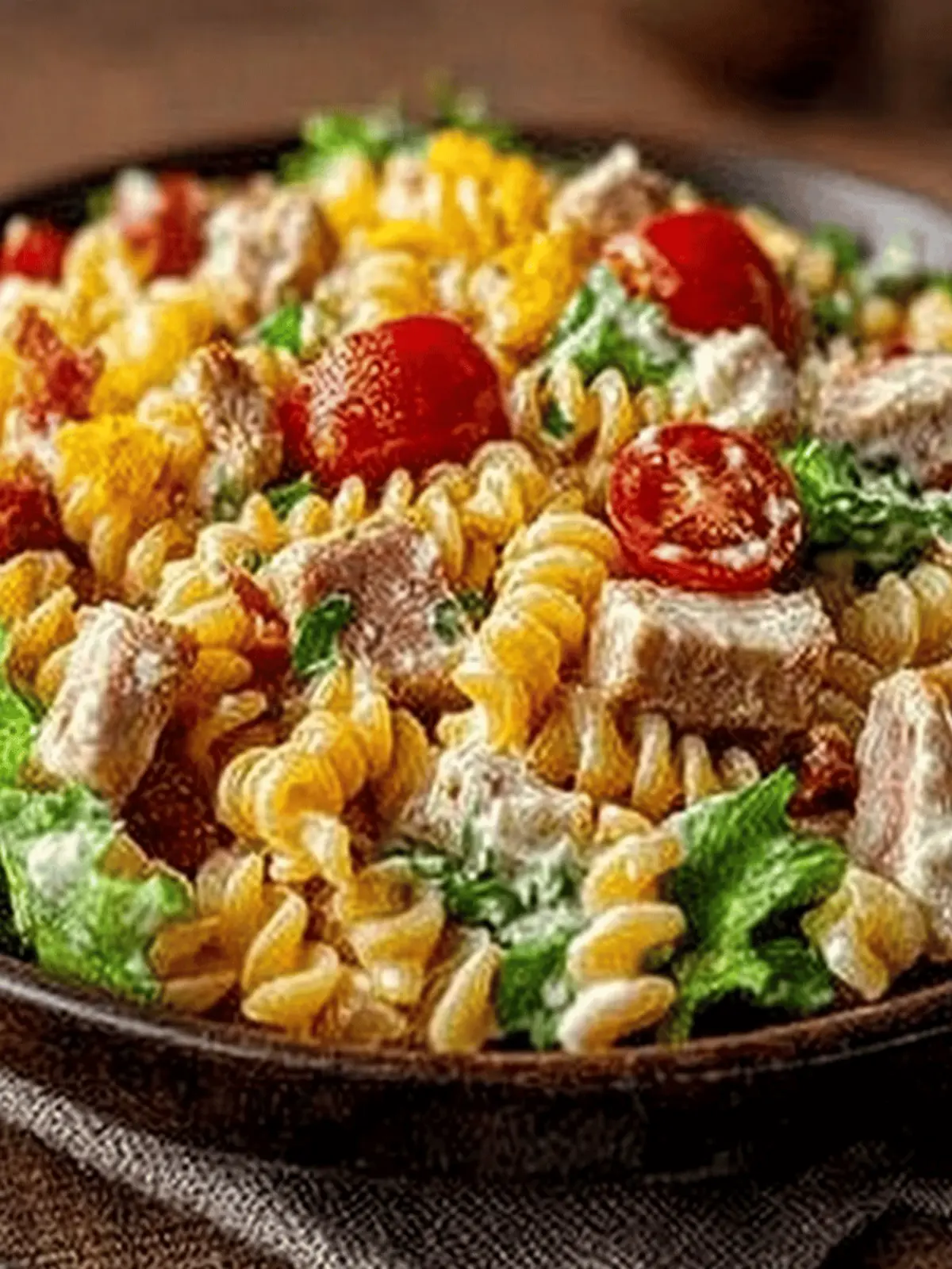 Delicious Club Sandwich Pasta Salad for Easy Meal Prep Club Sandwich Pasta Salad