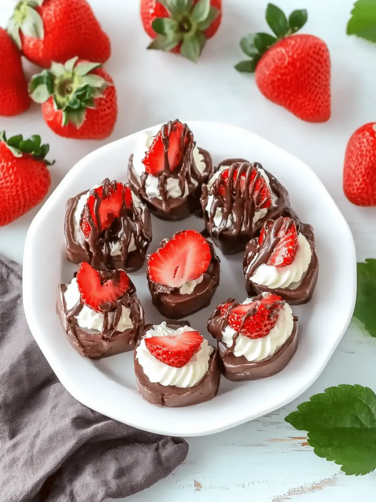 Chocolate Cheesecake Stuffed Strawberries