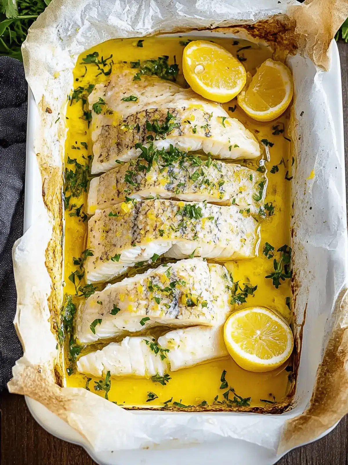 Lemon and Garlic Butter Baked Fish