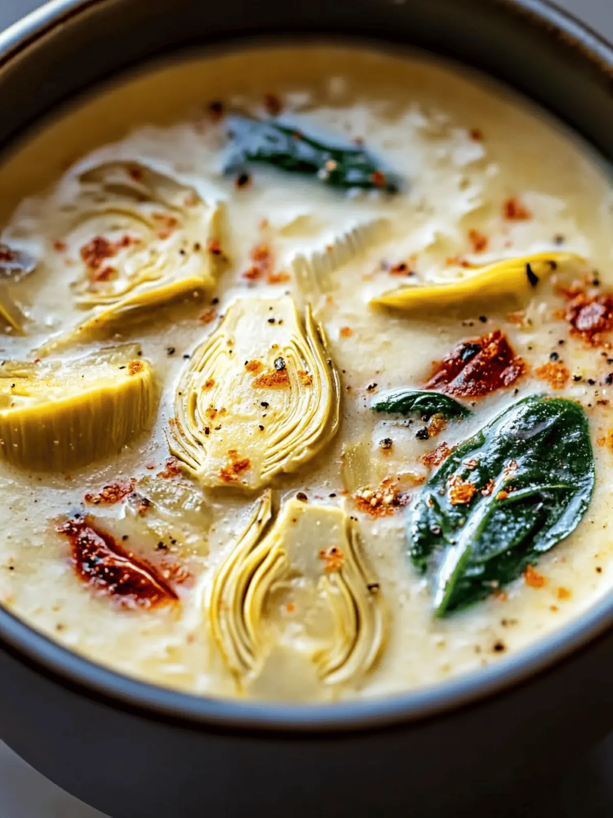 Lemony Tuscan Artichoke Soup