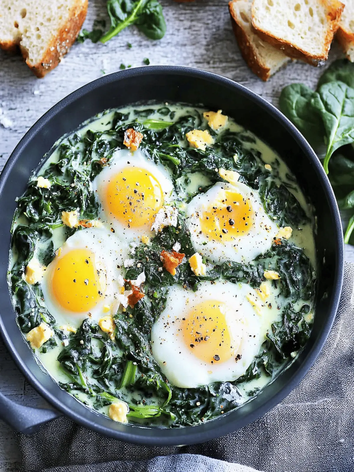 Creamy Spinach and Eggs