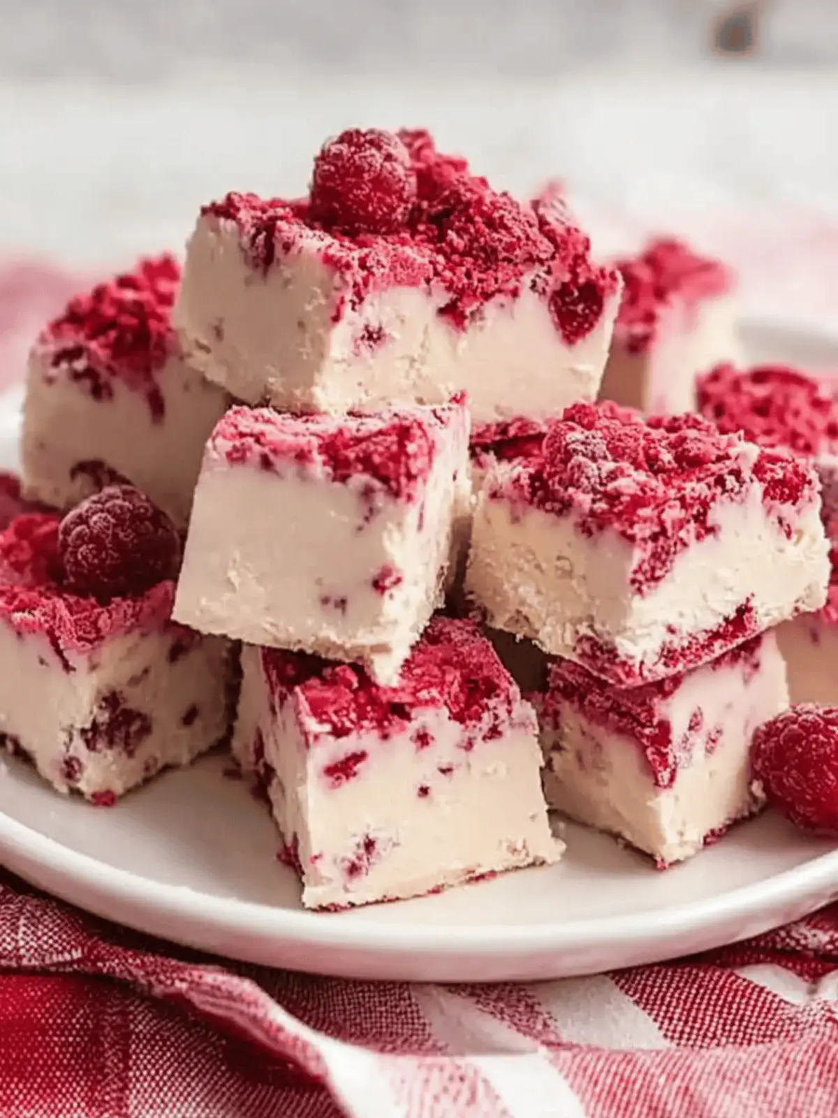 Raspberry White Chocolate Fudge