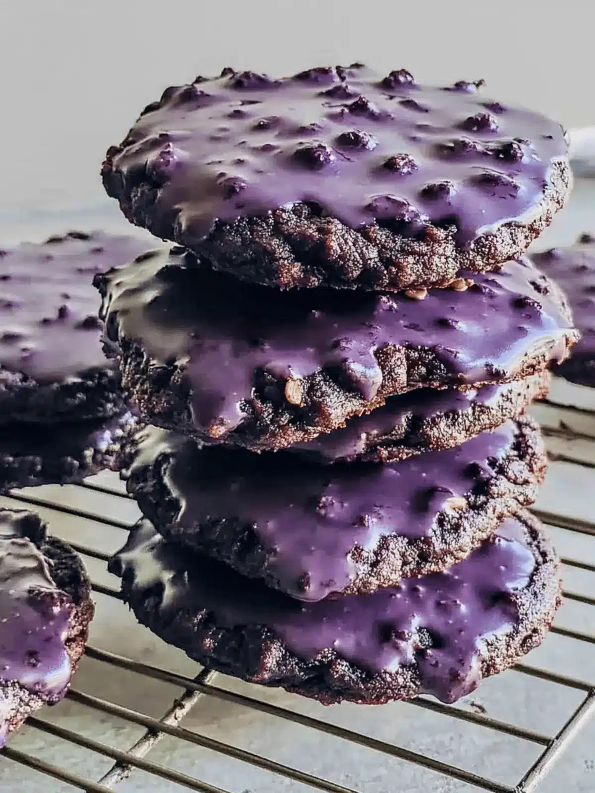 Ube Iced Oatmeal Cookies