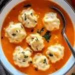 Tomato Soup with Cheese Dumplings