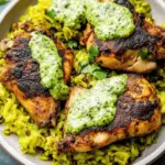 Peruvian Chicken & Rice with Green Sauce