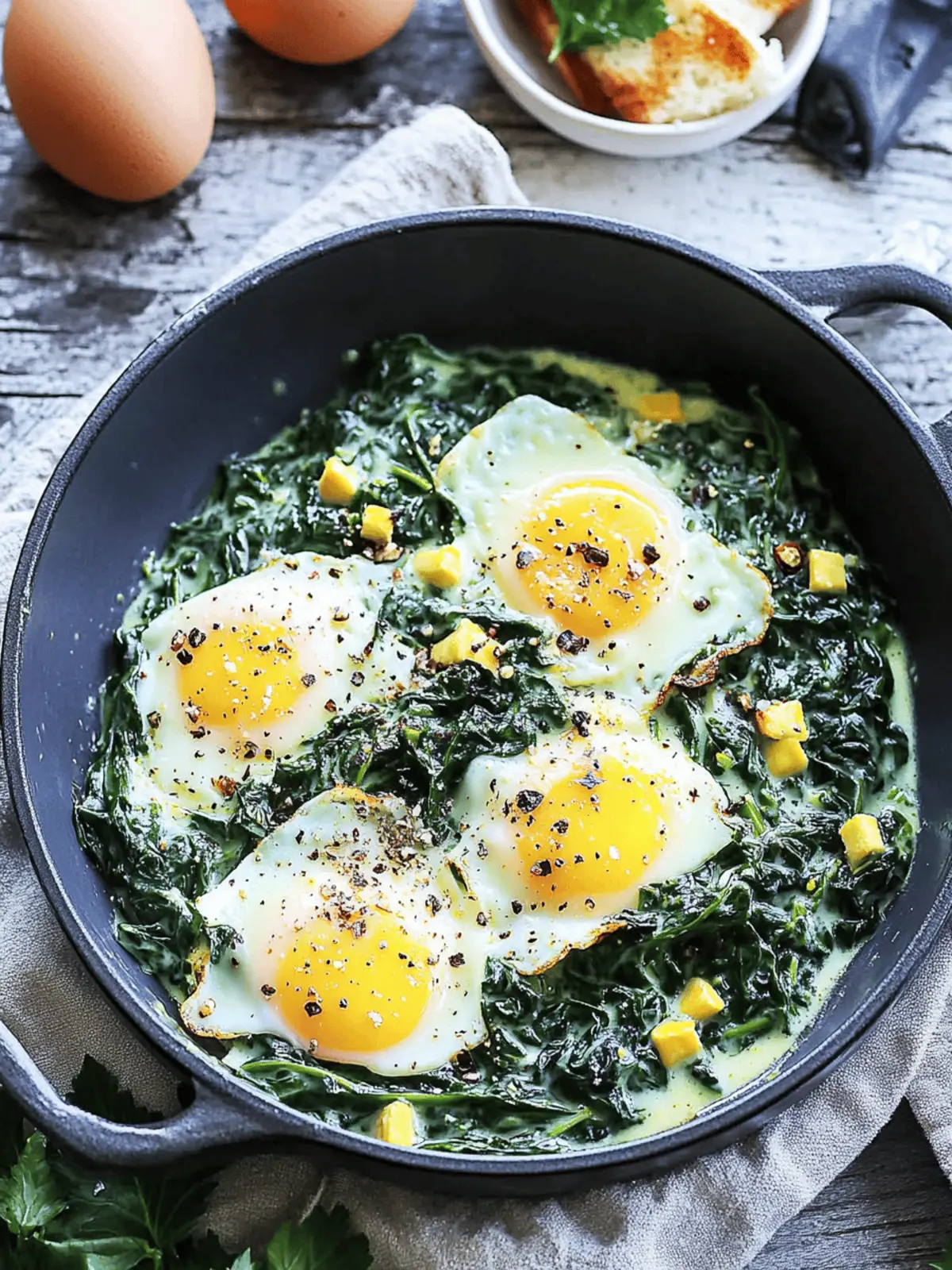 Creamy Spinach and Eggs