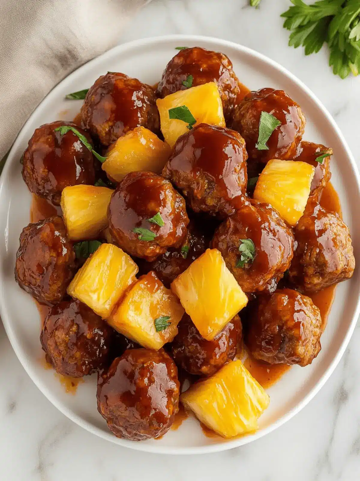 Slow Cooker Pineapple BBQ Meatballs