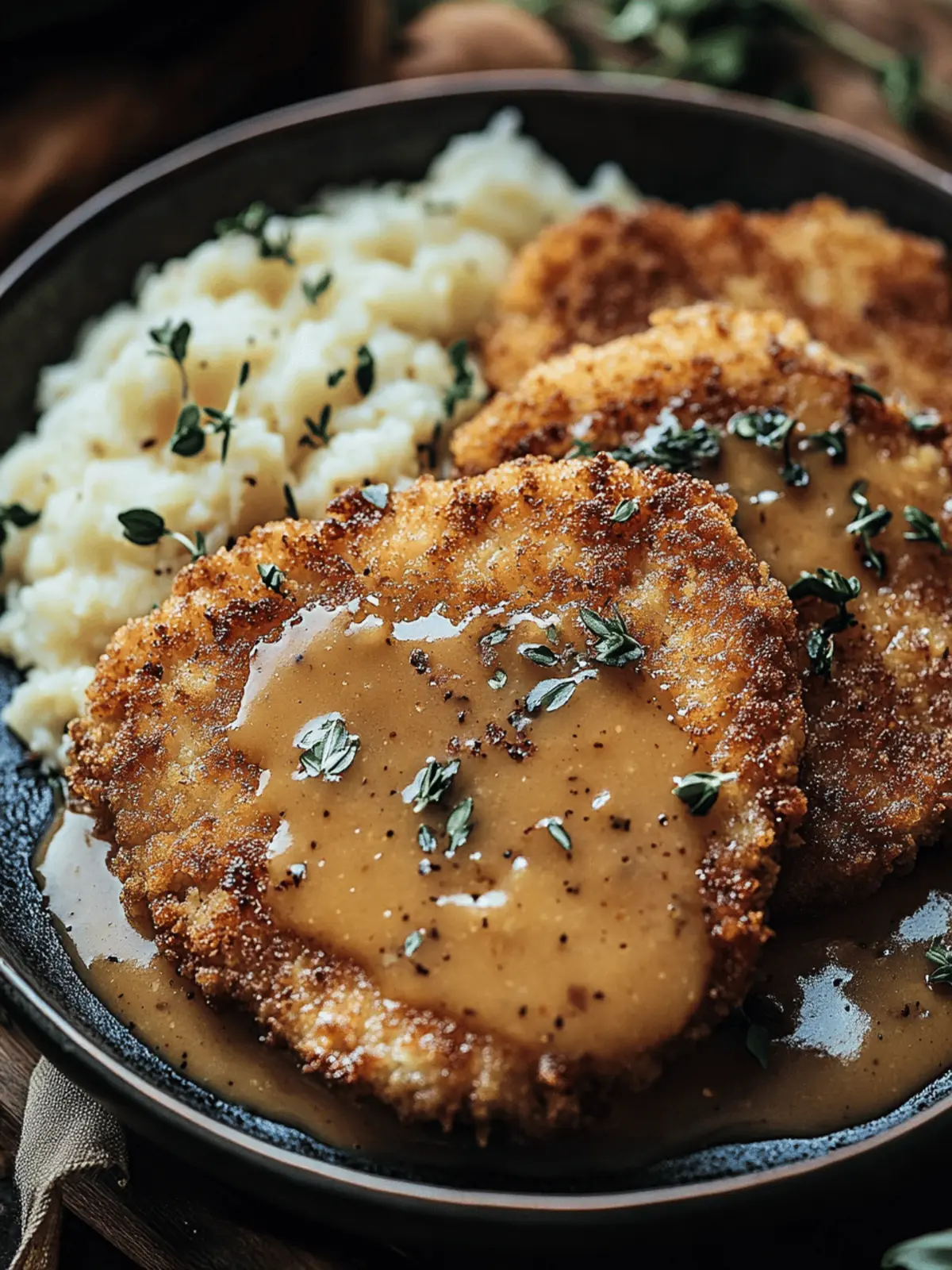 Irresistible Buttermilk Fried Pork Cutlets with Creamy Gravy Buttermilk Fried Pork Cutlets