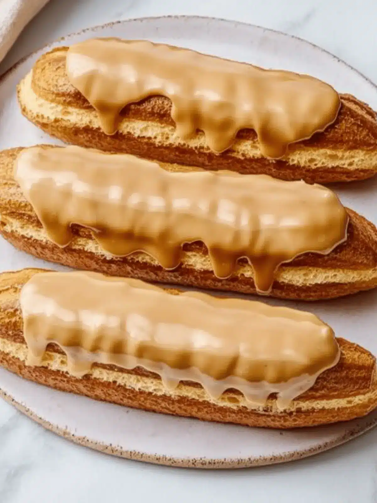 Salted Caramel Pumpkin Eclairs