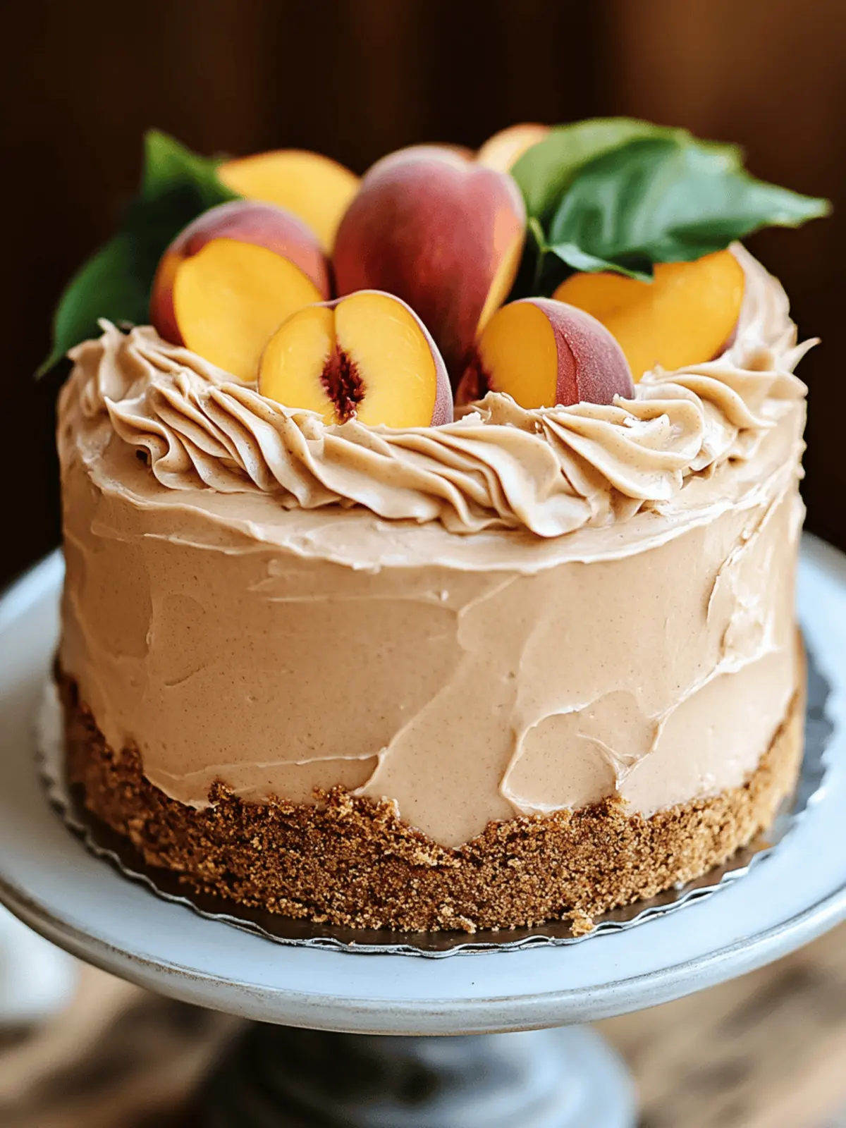 Peach Cake with Brown Sugar Frosting