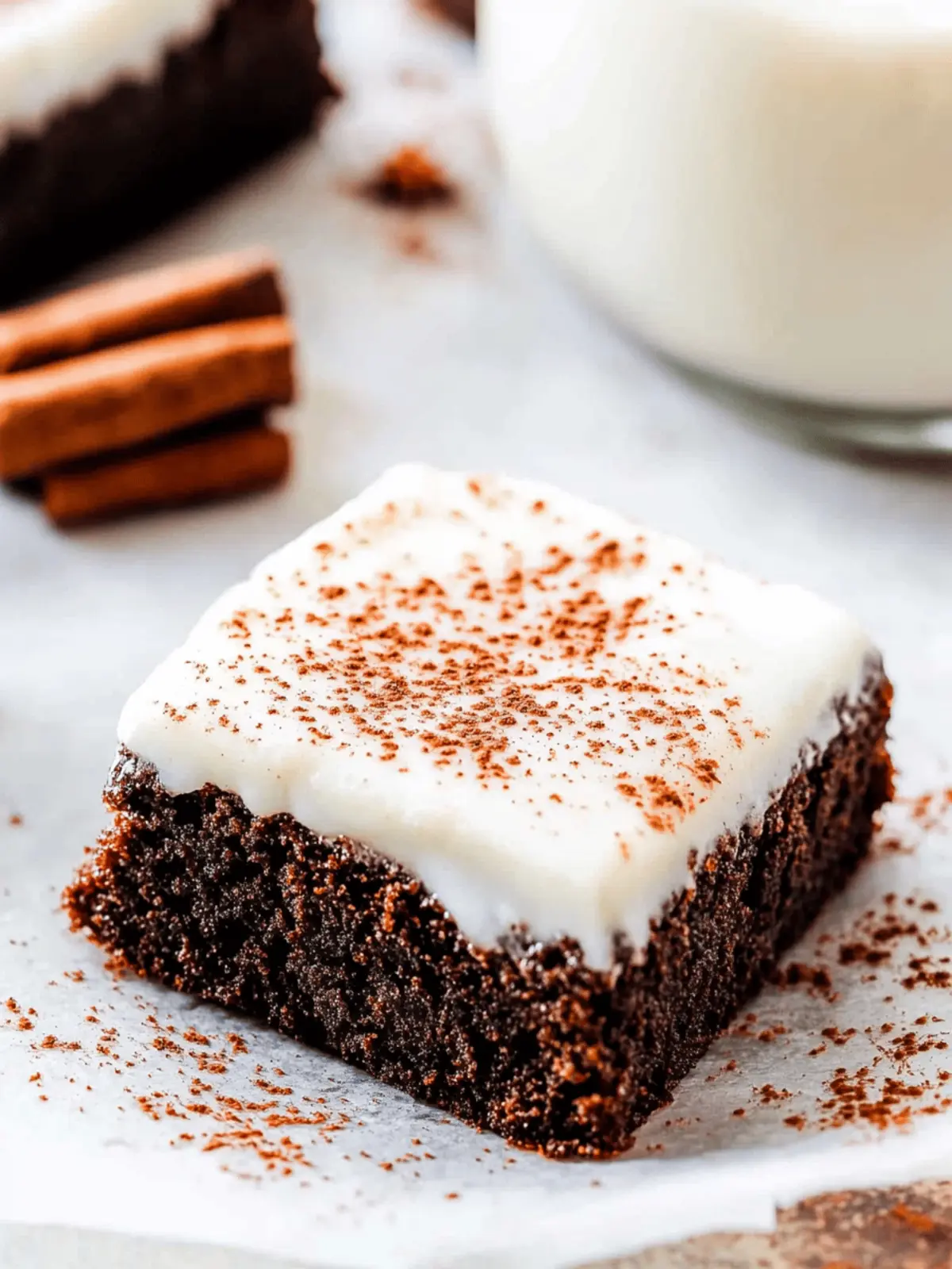 Gingerbread Brownies with Eggnog Frosting