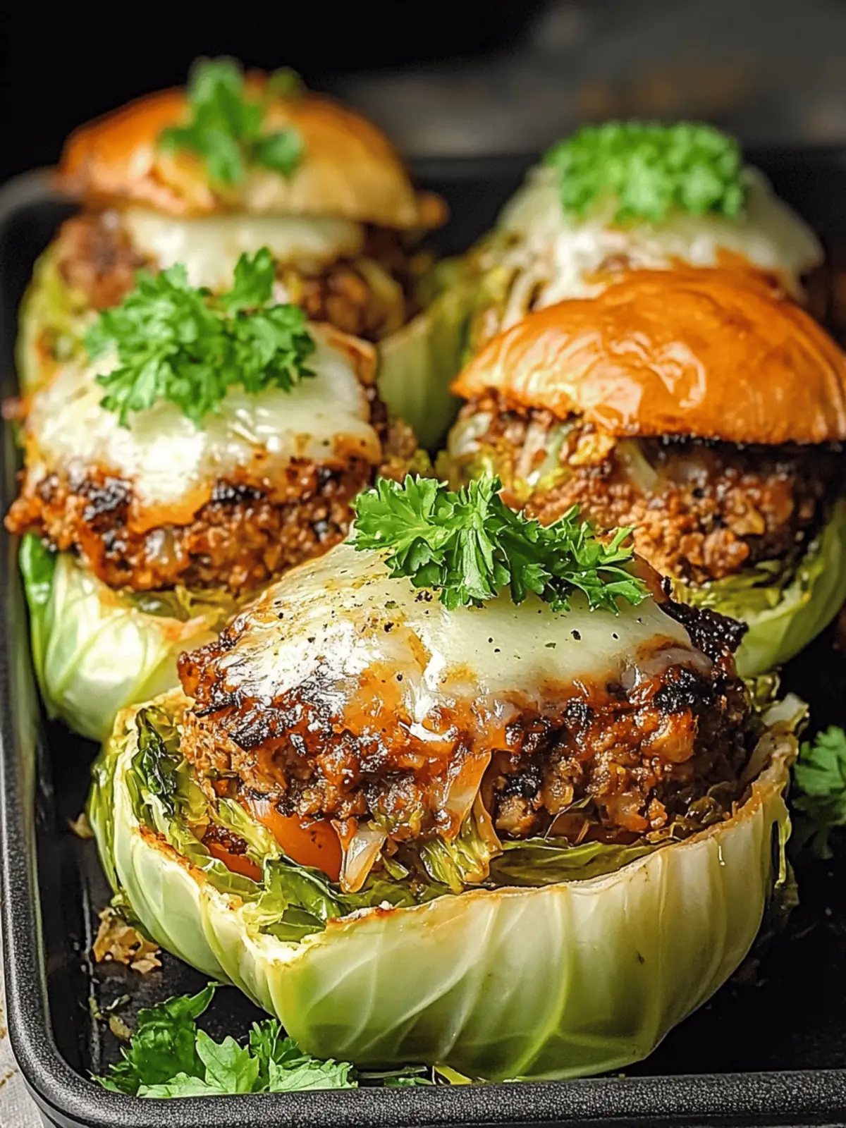 Oven-Baked Cabbage Burgers