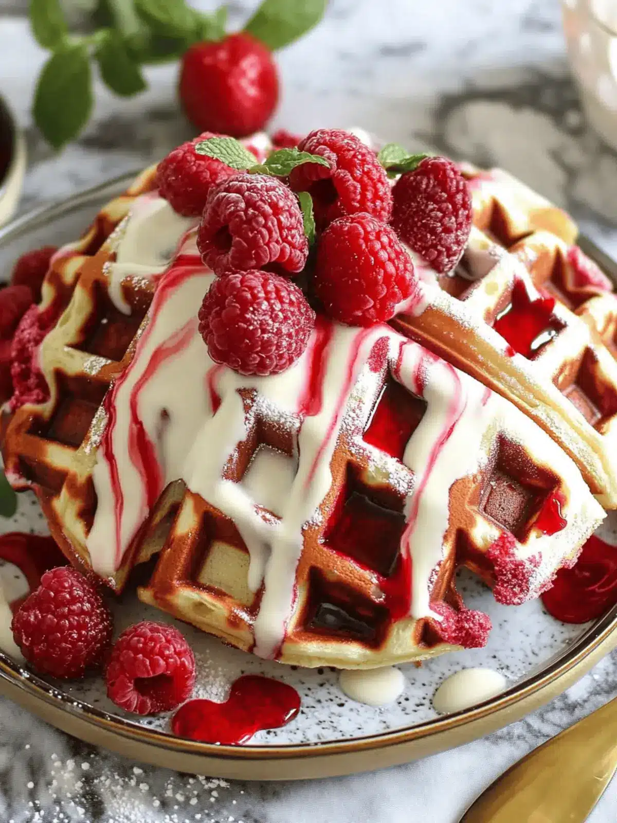 Indulge in Red Velvet Marble Waffles for a Fun Breakfast! Red Velvet Marble Waffles