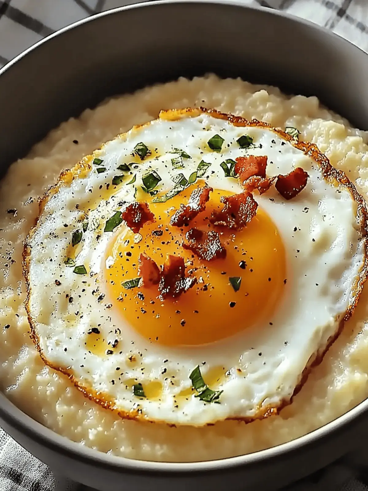 Cheesy Grits with Fried Egg