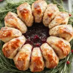 Christmas Sausage Wreath with Cranberry Sauce