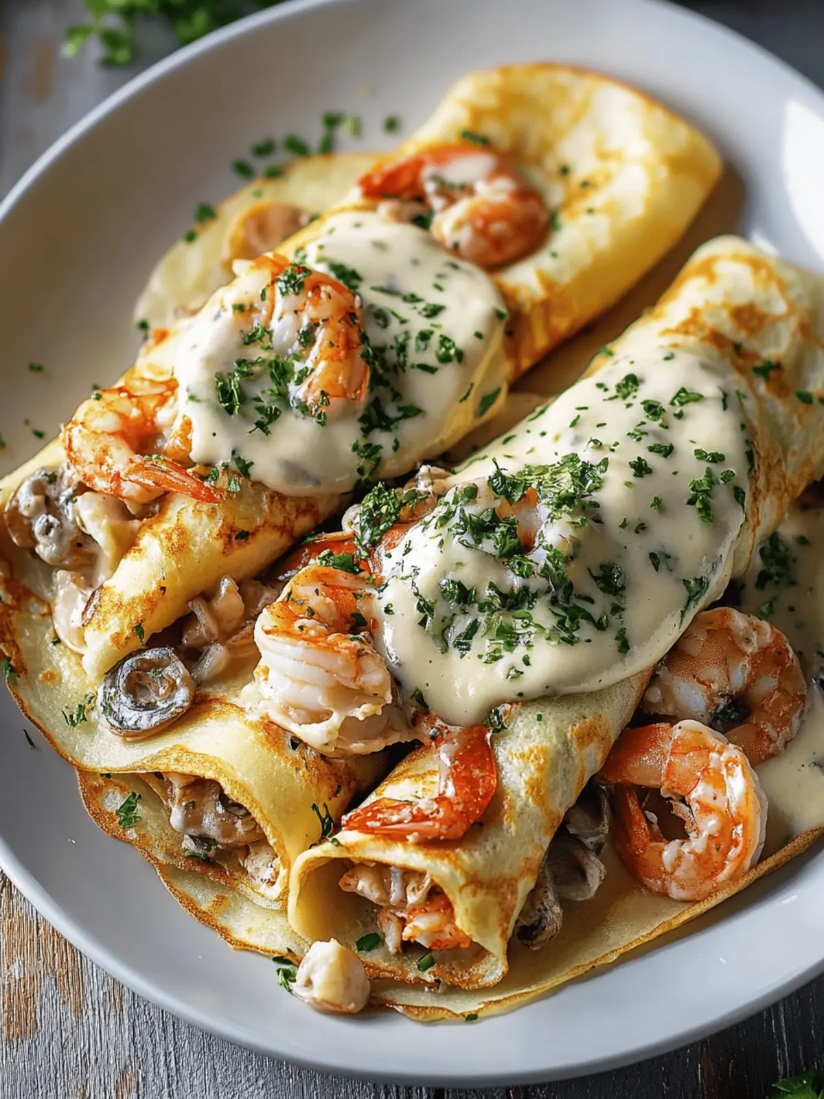 Irresistible Seafood Crepes with Béchamel Sauce Surprise Seafood Crepes with Béchamel Sauce
