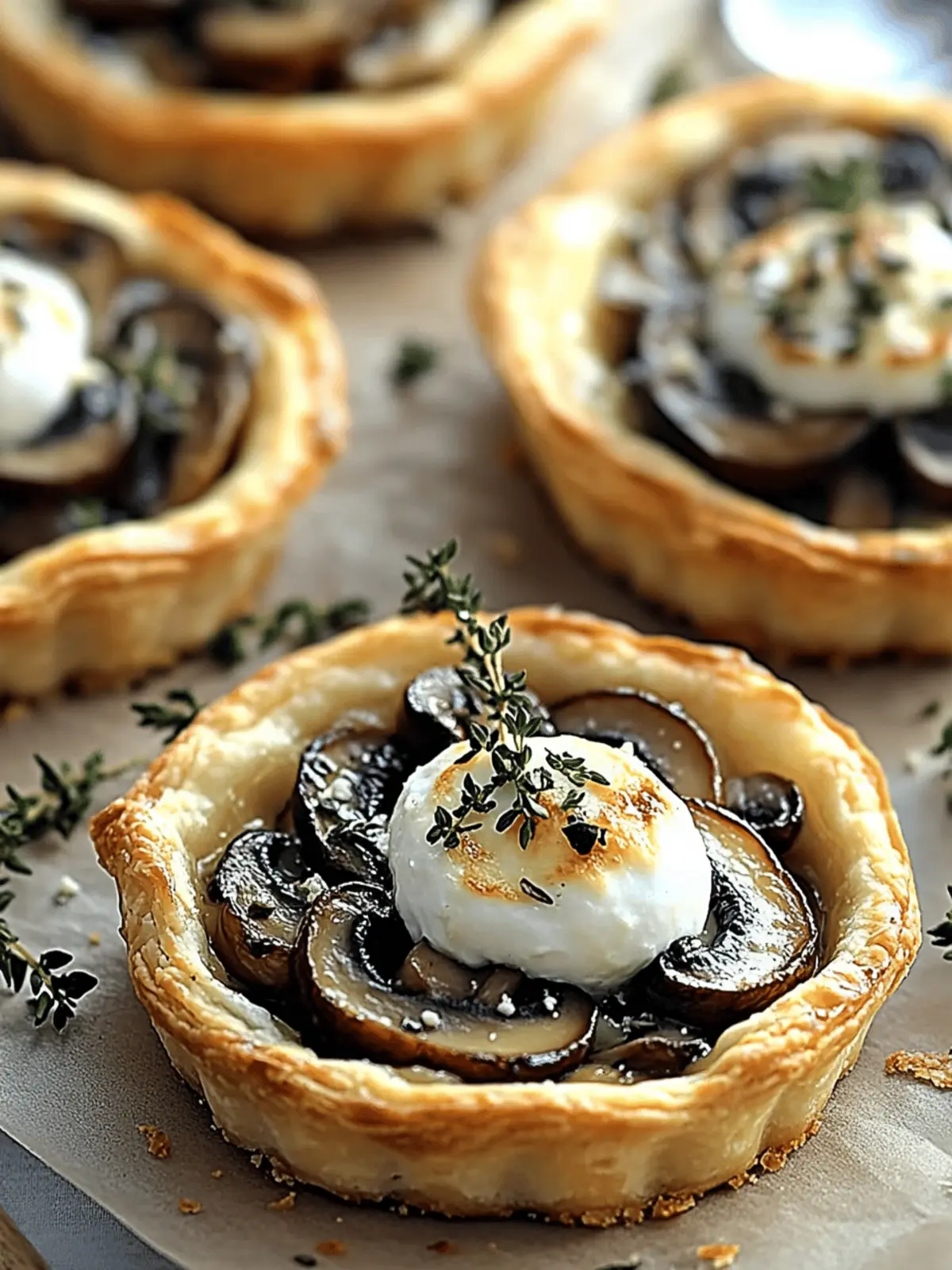 Mushroom Goat Cheese Tarts