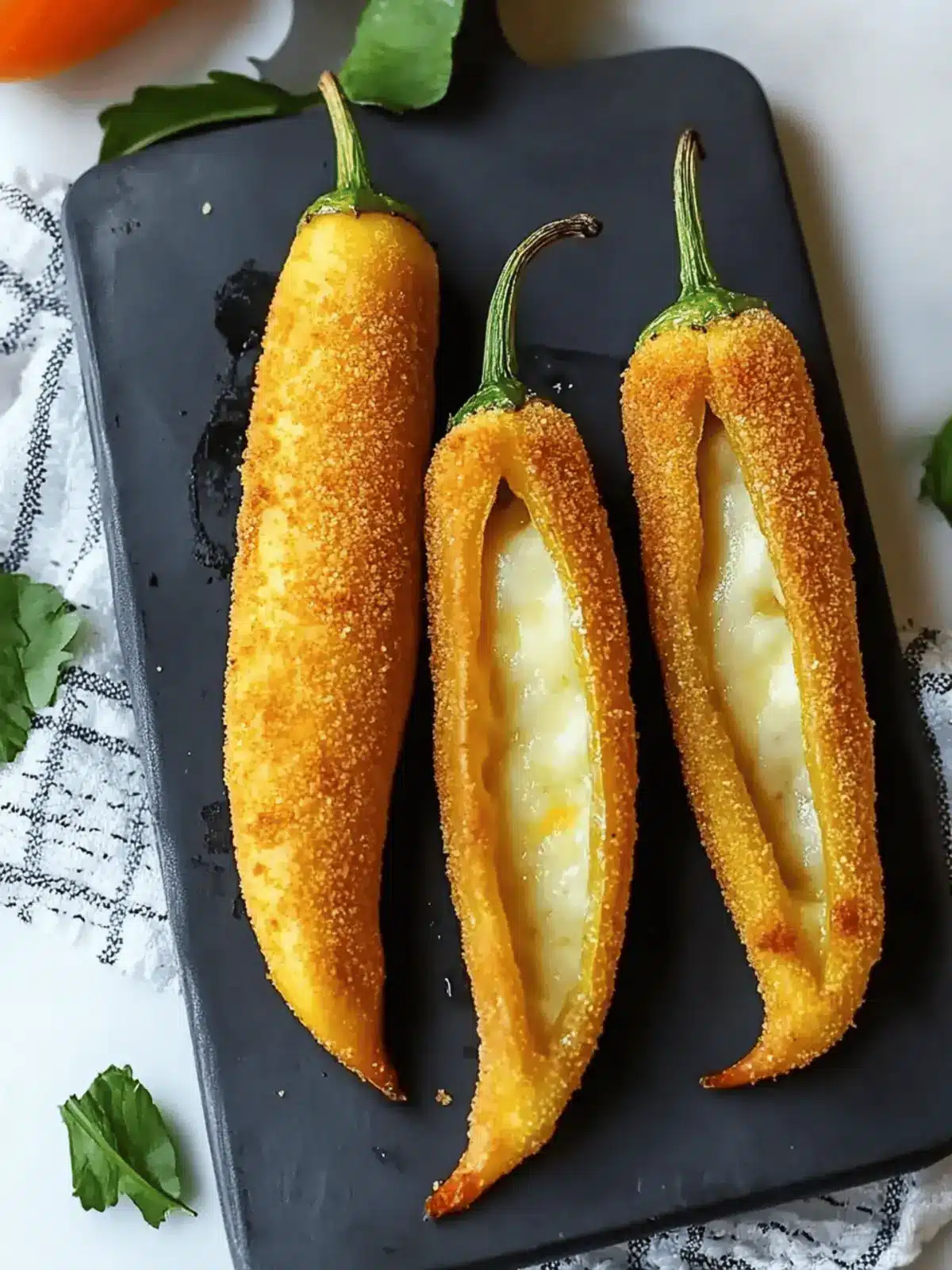 Coated Stuffed Banana Peppers