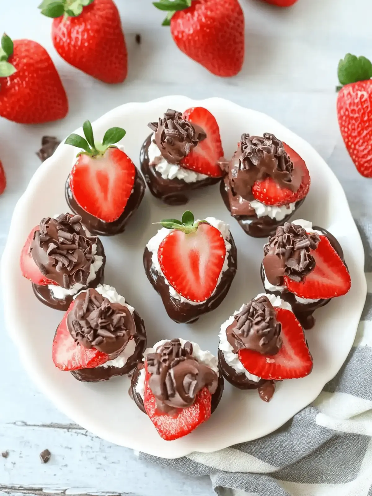 Chocolate Cheesecake Stuffed Strawberries