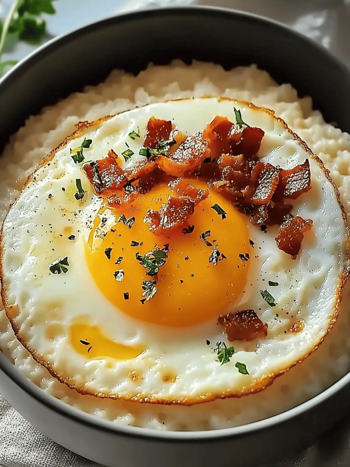 Cheesy Grits with Fried Egg