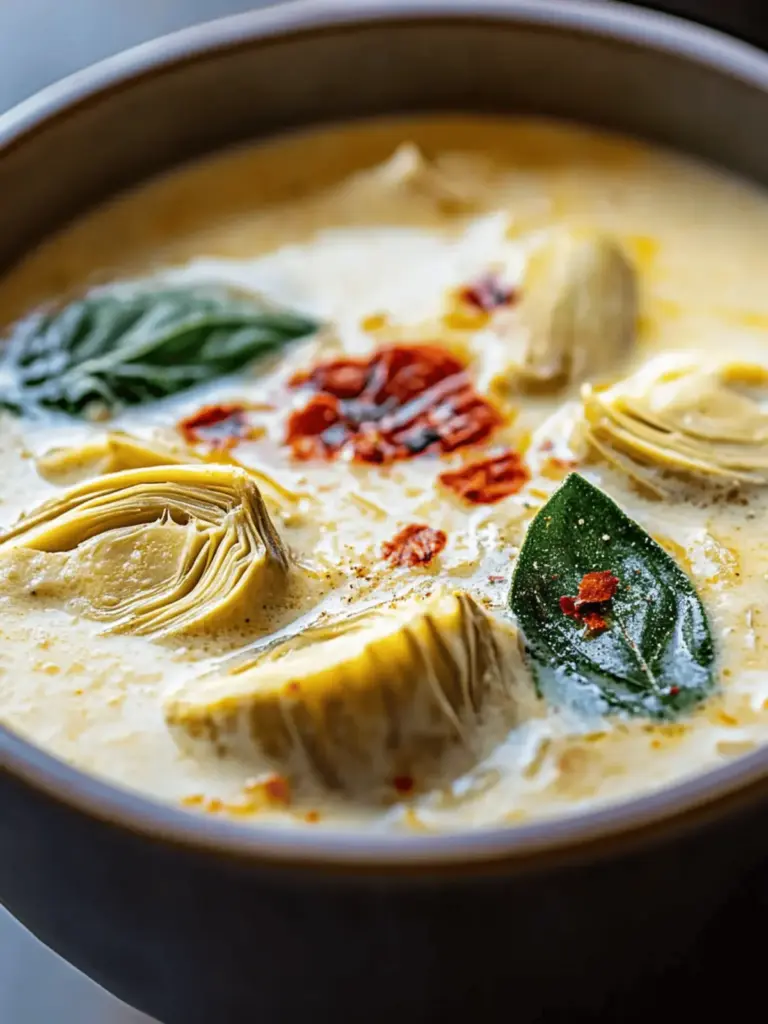 Lemony Tuscan Artichoke Soup