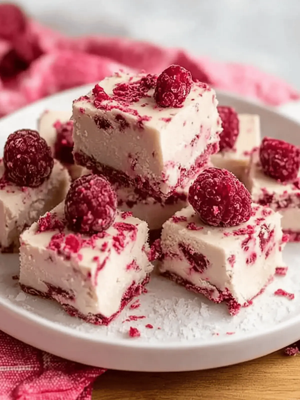 Raspberry White Chocolate Fudge