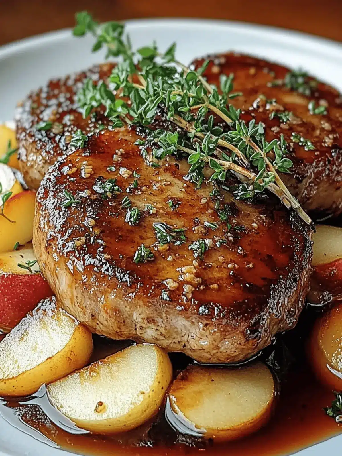 Maple Drizzle Apple Bliss Pork Chops