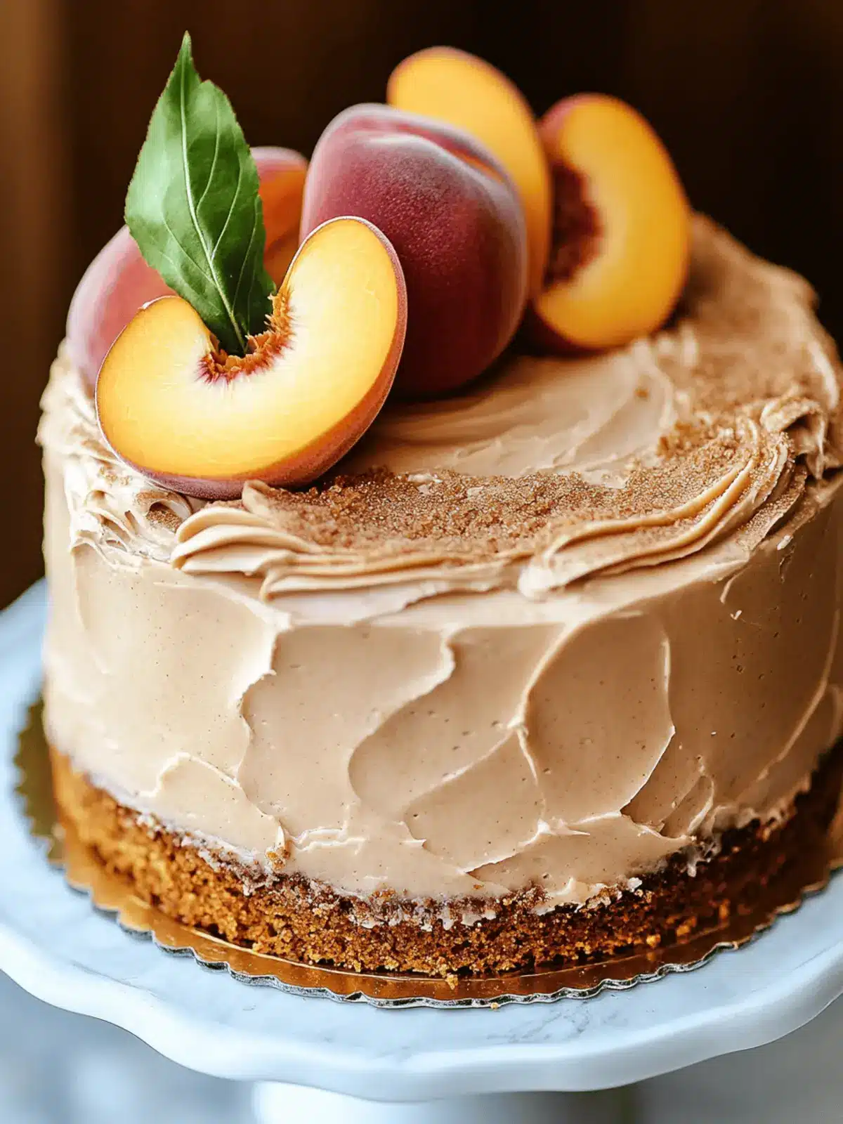 Peach Cake with Brown Sugar Frosting