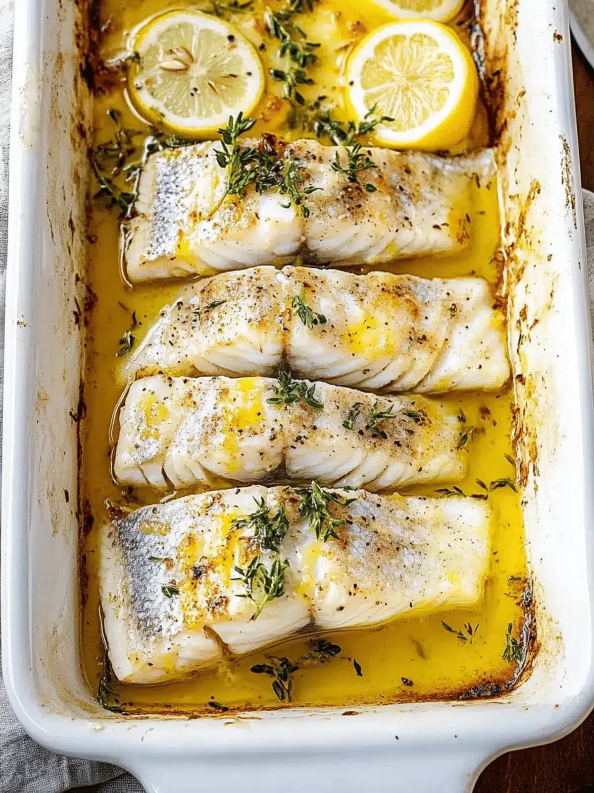 Lemon and Garlic Butter Baked Fish