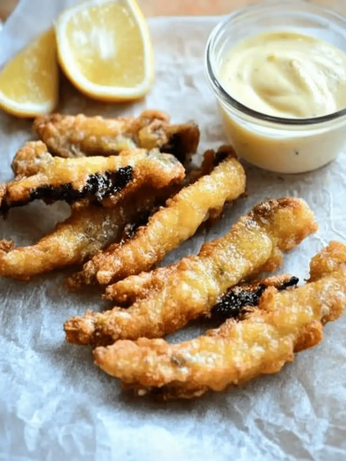 Portobello Fries with Meyer Lemonnaise