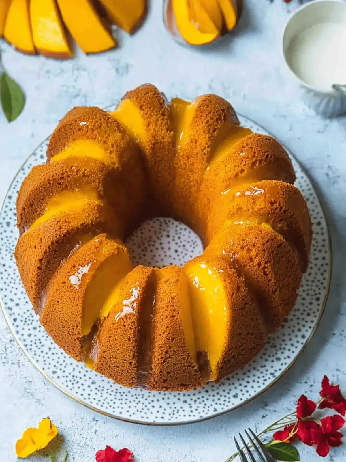 Eggless Mango Bundt Cake