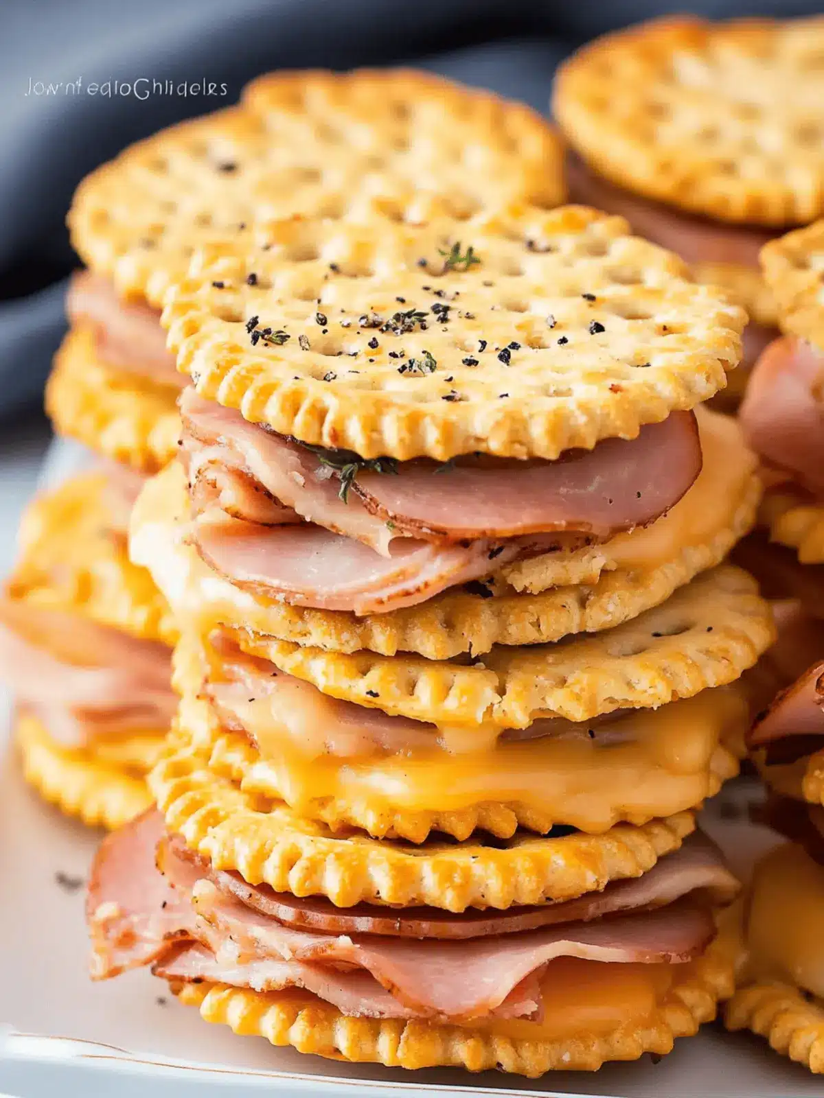 Ham and Swiss Cracker Melts