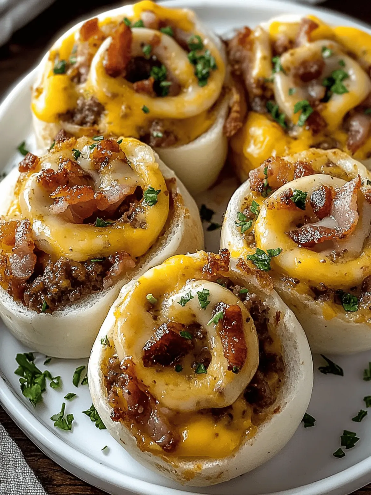 Garlic Butter Bacon Cheeseburger Rollups for Ultimate Comfort Garlic Butter Bacon Cheeseburger Rollups