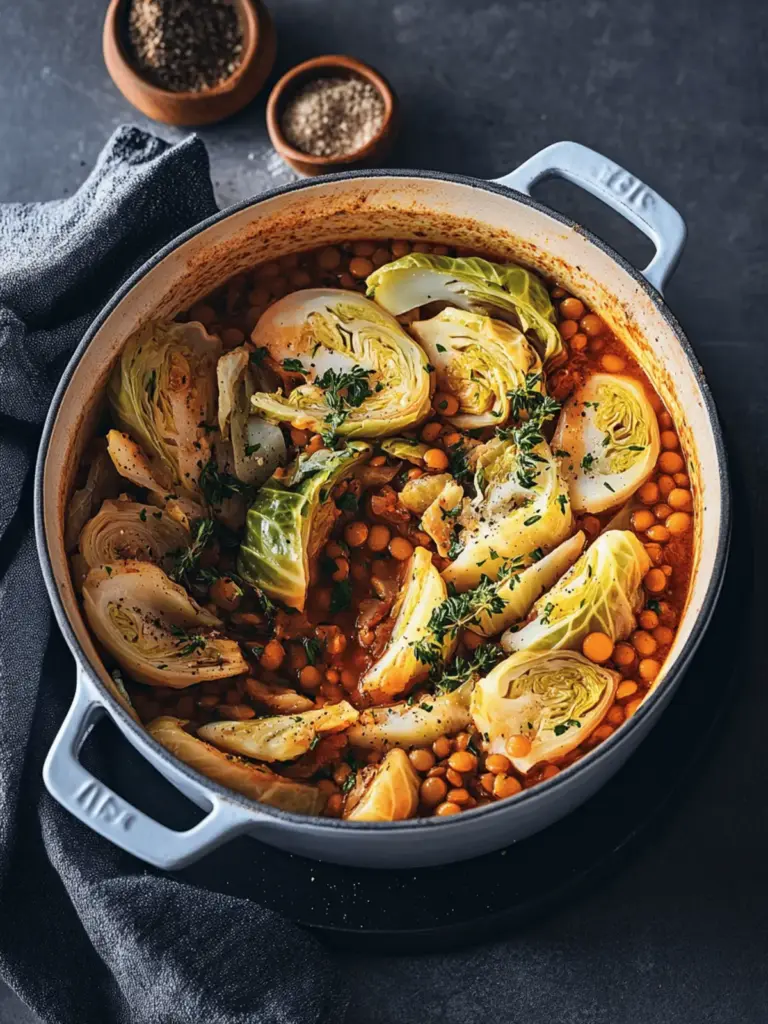 Braised Cabbage & Lentils