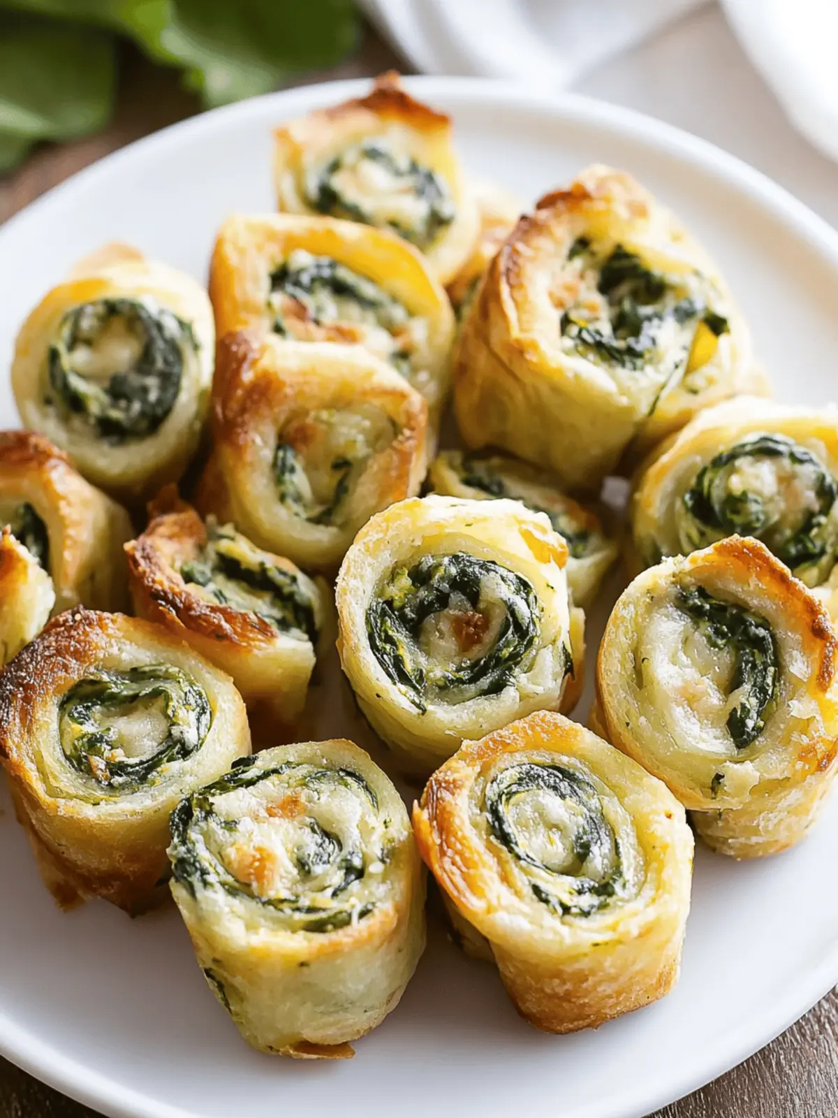 Spinach Dip in Bite-Sized Pinwheels