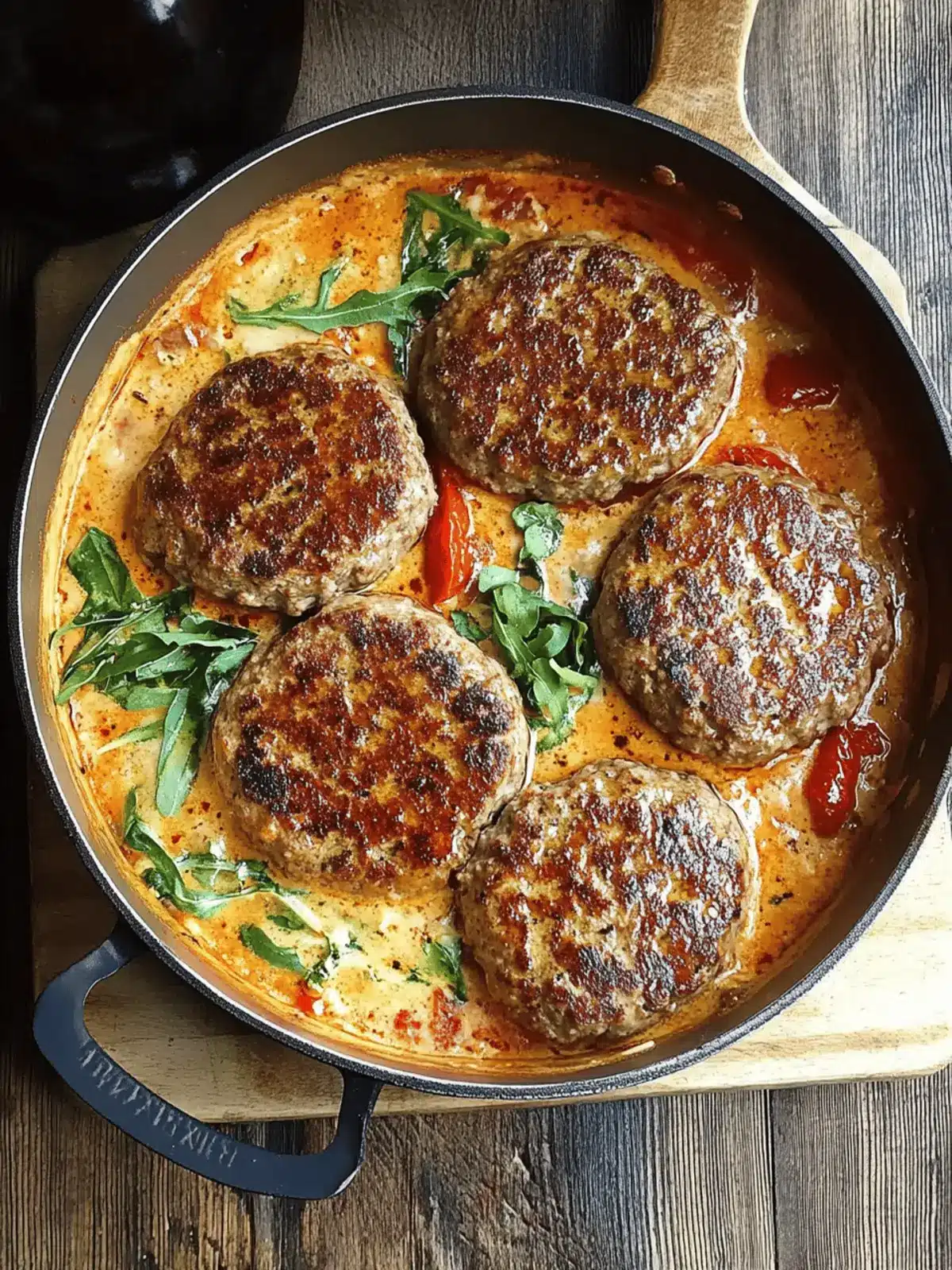 Savor Tuscan Hamburger Steaks in Creamy Spinach Delight Tuscan Hamburger Steaks