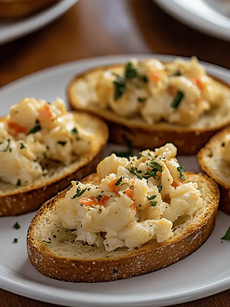 Garlic Butter Crab Toasts